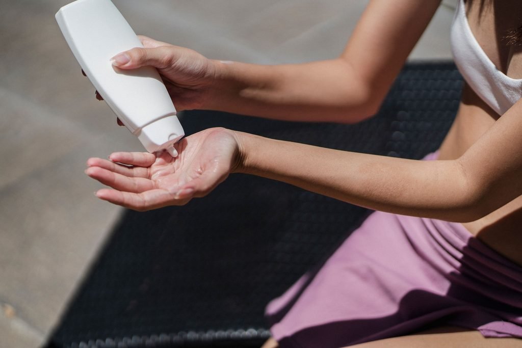 K-beauty sunscreen application for glowing glass skin